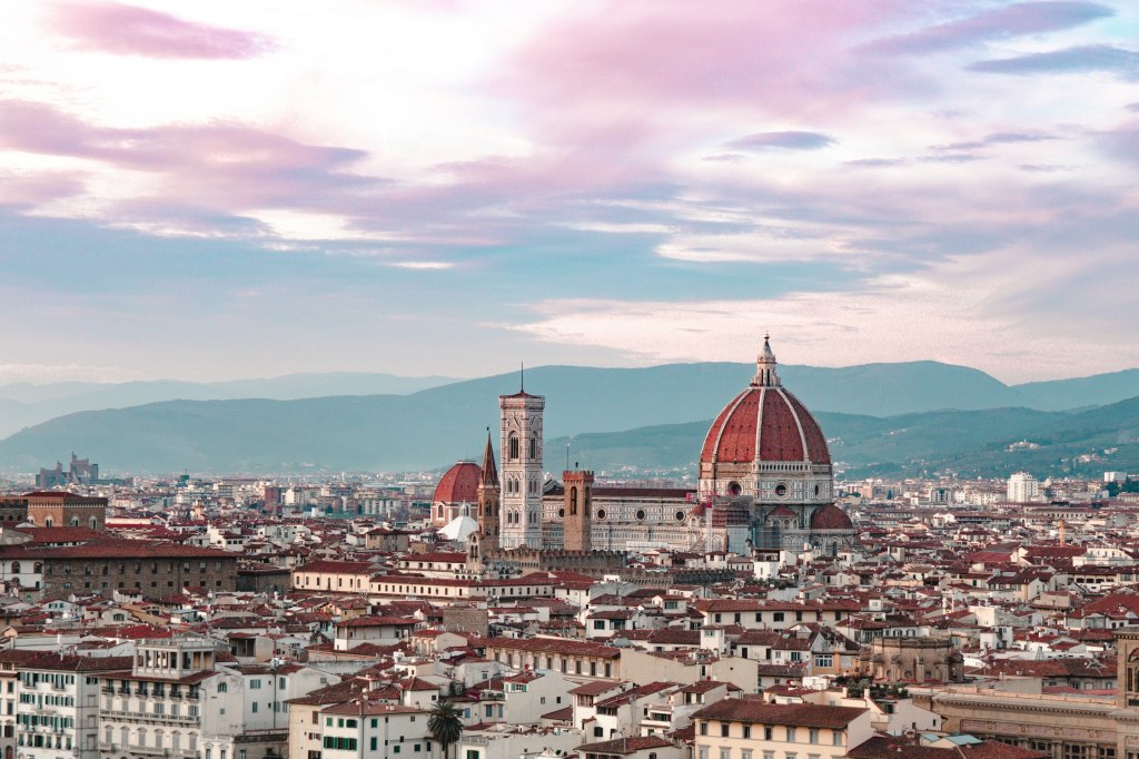 Aerial view of Florence rooftops in daylight