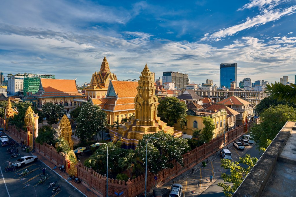 Historic buildings in Phnom Penh, Cambodia